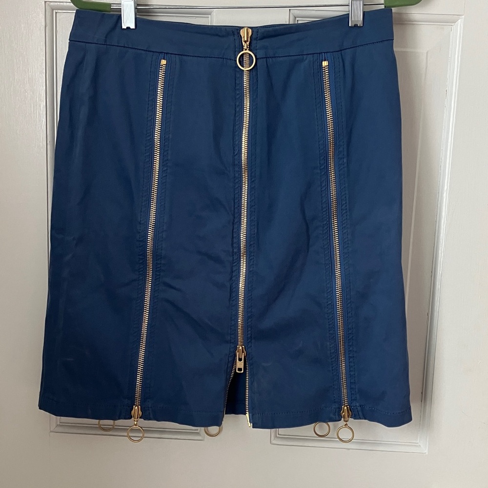 Escada Sport midi multi zipper skirt unique quality designer piece sz 40 (10)